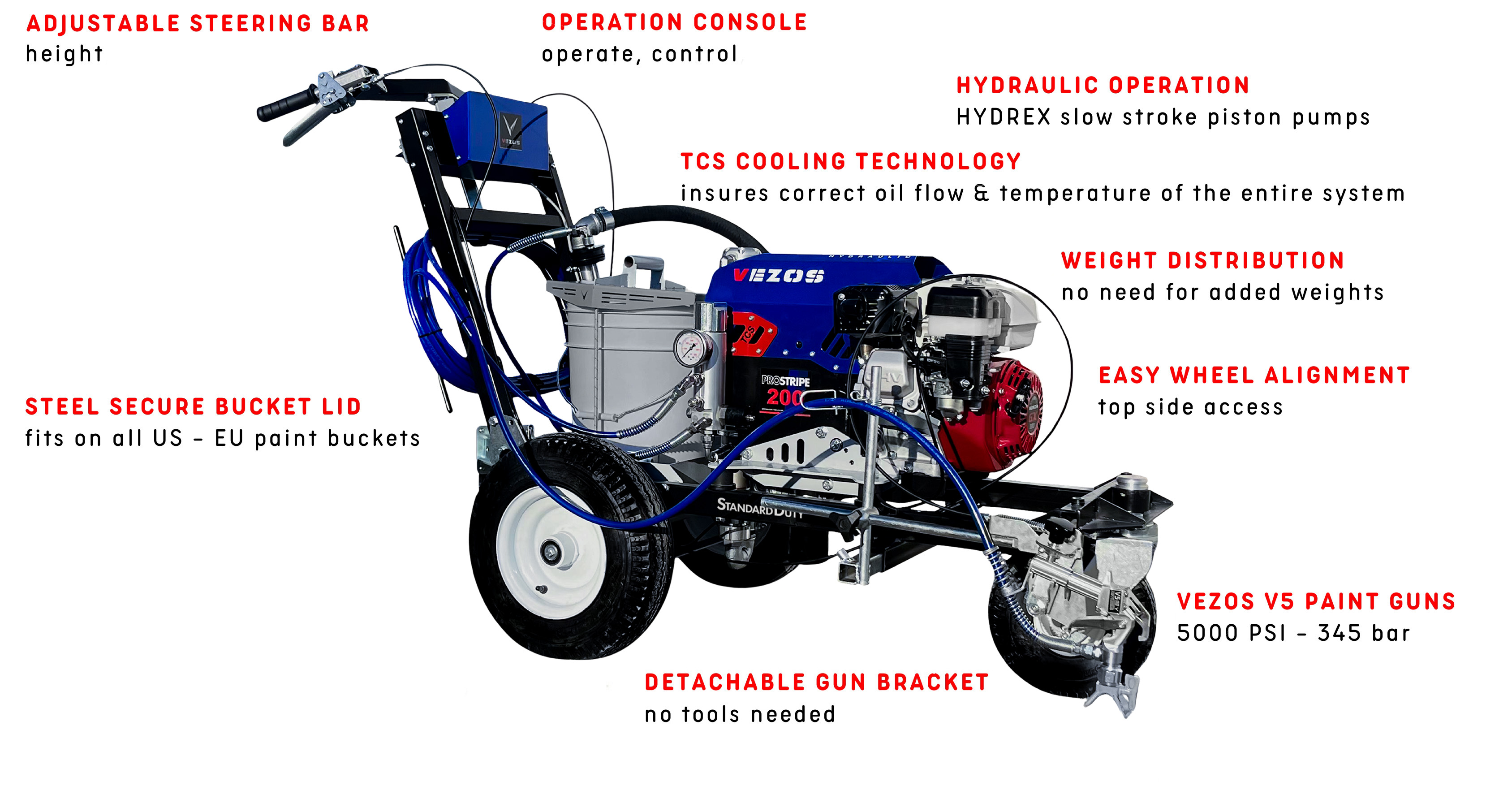 parking lot line striper vezos prostripe 200 sd